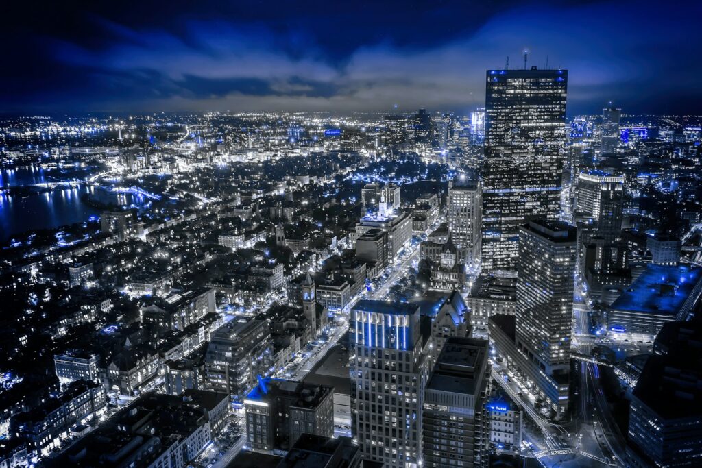 City skyline from above, representing a structured, multi-deal capital strategy